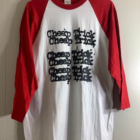 vintage 70s CHEAP TRICK single stitch raglan baseball jersey graphic tee shirt L - Picture 3 of 6